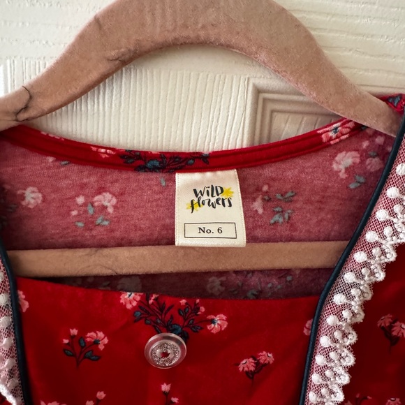 Wildflowers Red Floral Kids Dress - Picture 3 of 3